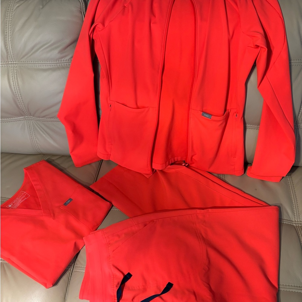 Bright Coral Scrub Jacket